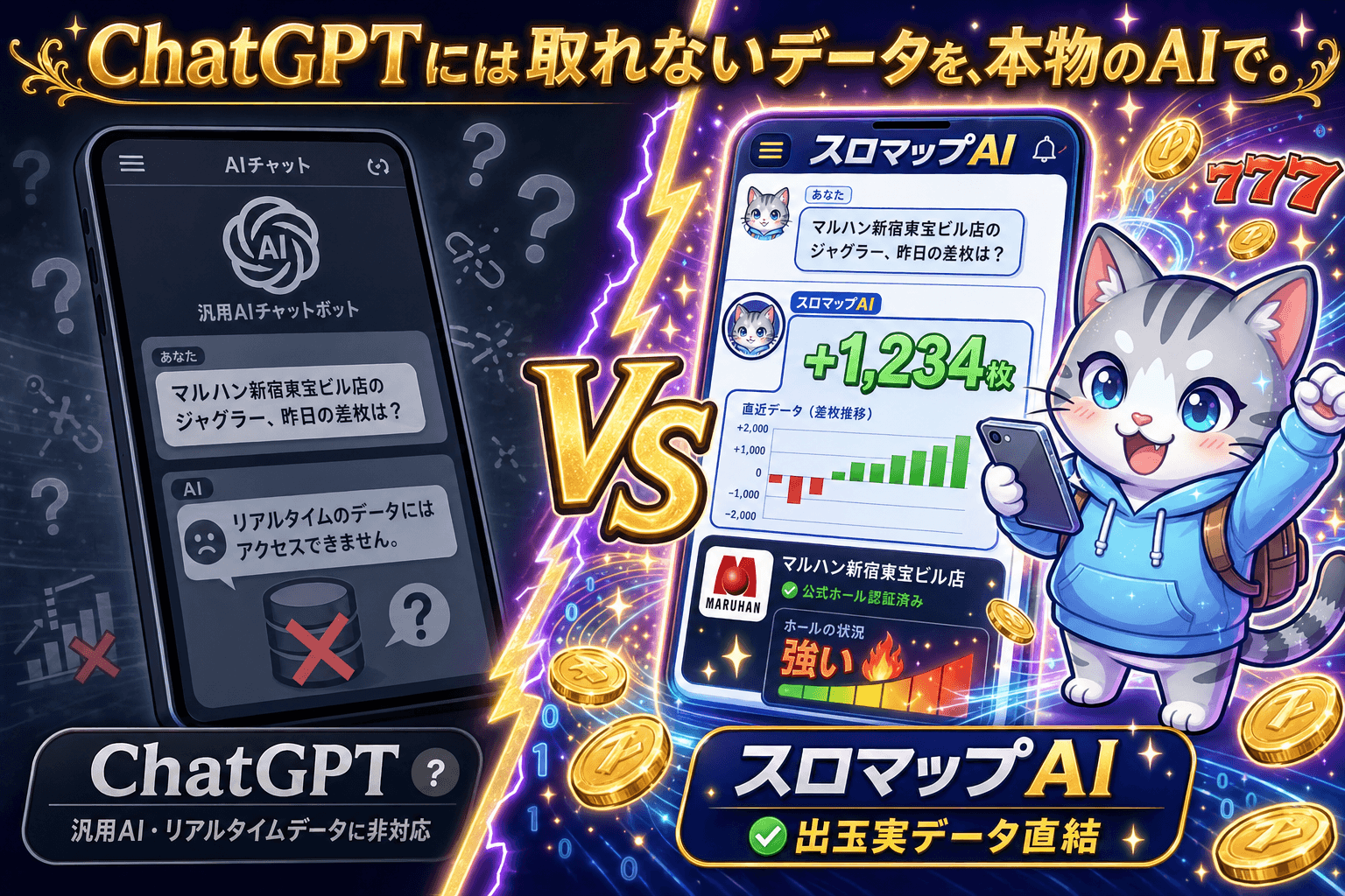 ChatGPTとスロマップAIの比較
